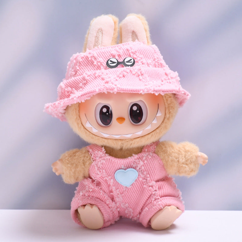 Only clothes] the first and second generation of labubu pendant eyes hat suspenders suit labubu baby clothes