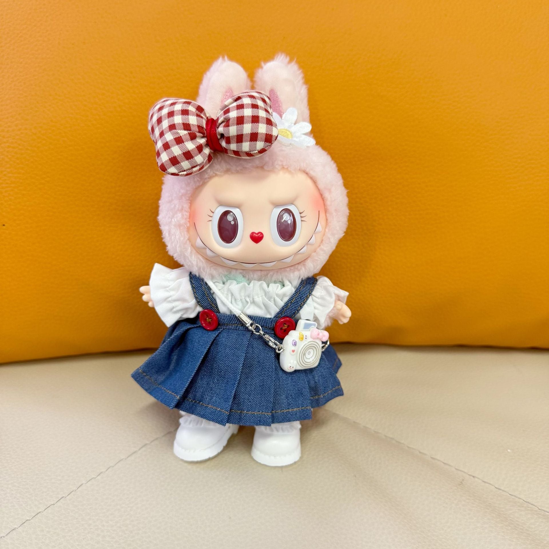 Only clothes] one, two and three generations of cloth universal doll Denim button skirt suit LABUBU clothes shoes adorable