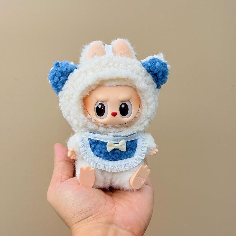 Labubu Doll Outfit Set - 17cm Cute Animal Costume (Headwear & Bib)