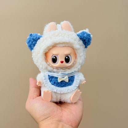 Labubu Doll Outfit Set - 17cm Cute Animal Costume (Headwear & Bib)