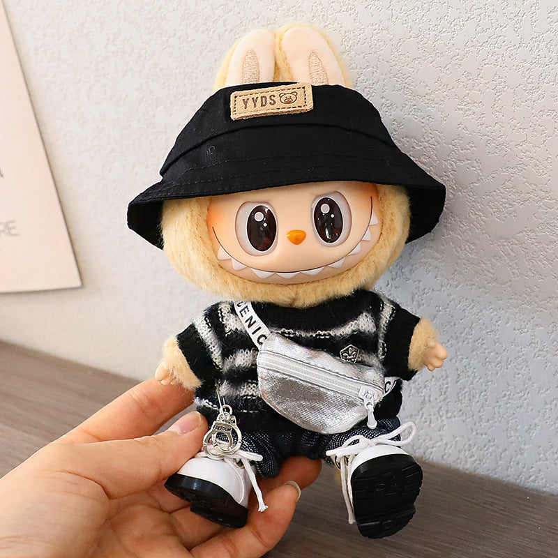 Generation One and Two Rags Clothes Labubu Blind Box Keychain Vinyl Doll Sweater suit Hat Shoes Glasses