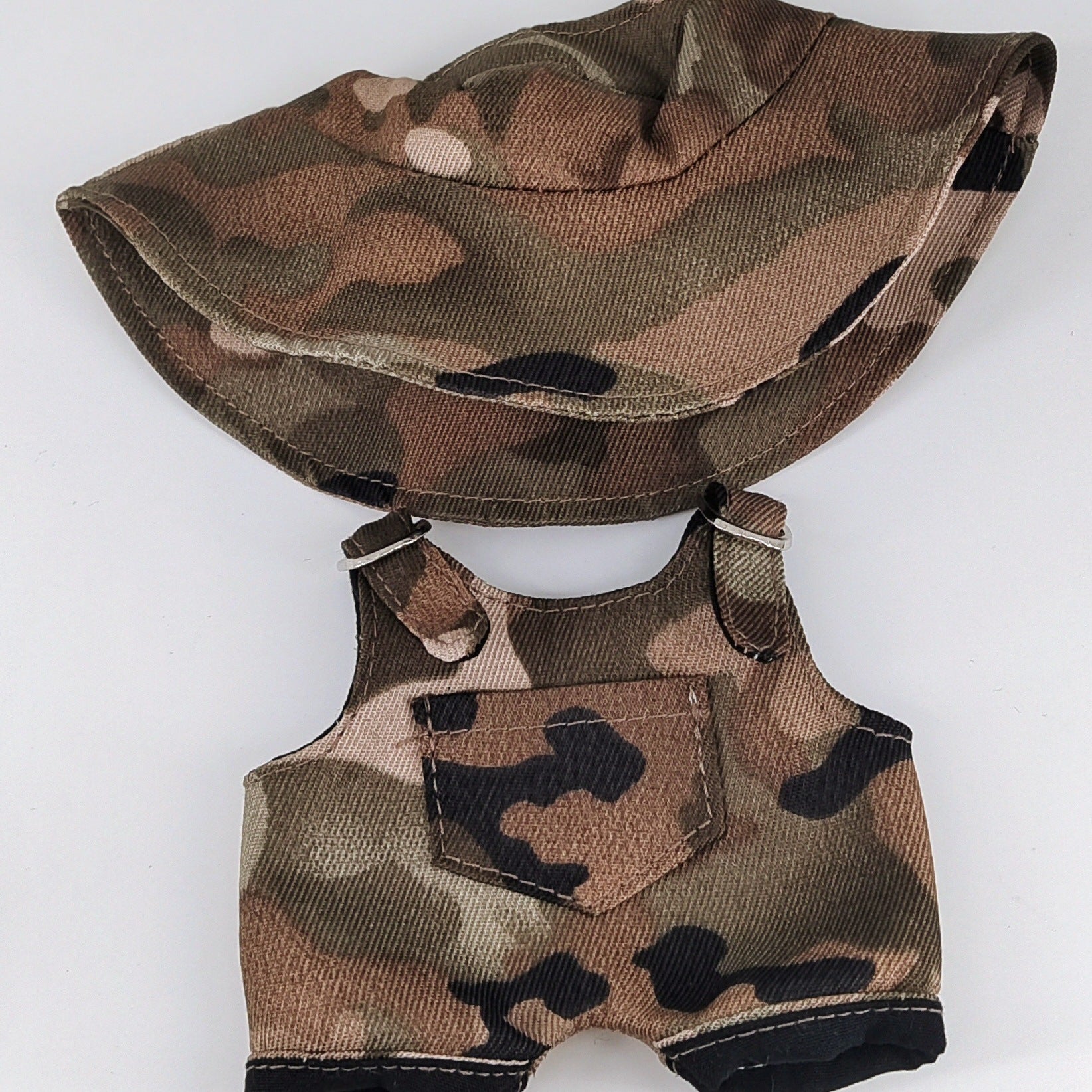 Labubu Doll Camouflage Suits - White, Dark Pink, Black, Camel