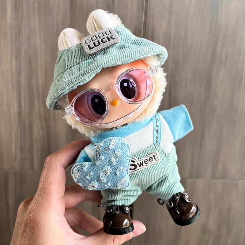 Labubu Doll Clothes Vinyl Plush 17cm Doll Cute Dress-Up Casual Outfit Handsome Plush Toy Clothes