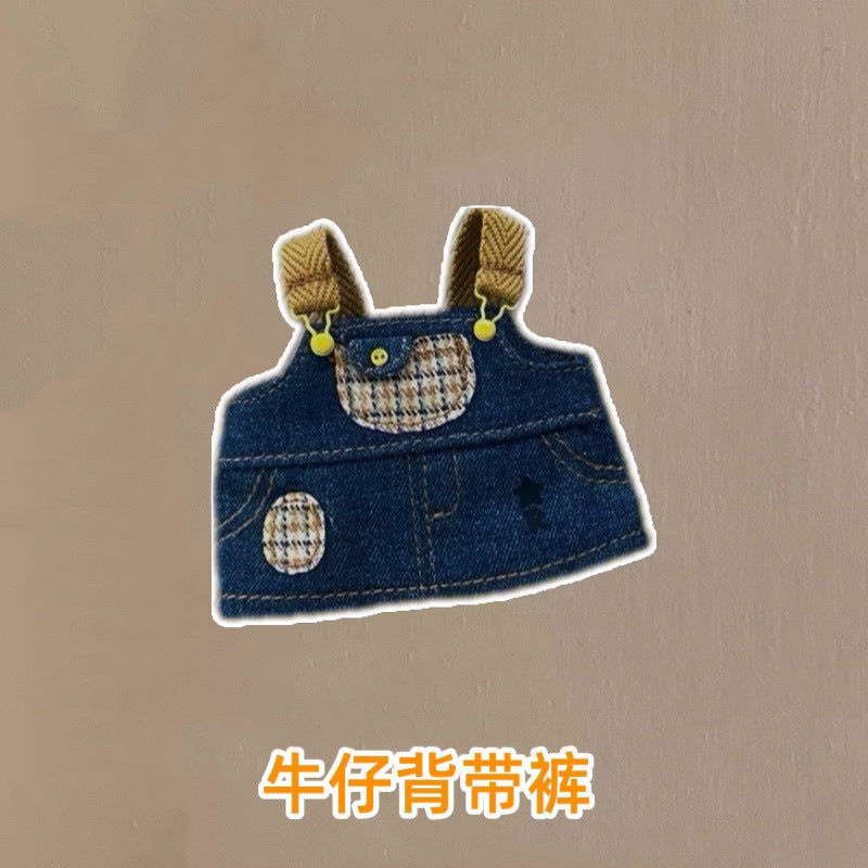 Labubu Doll Denim Overalls Set with Hat, Bag & Boots