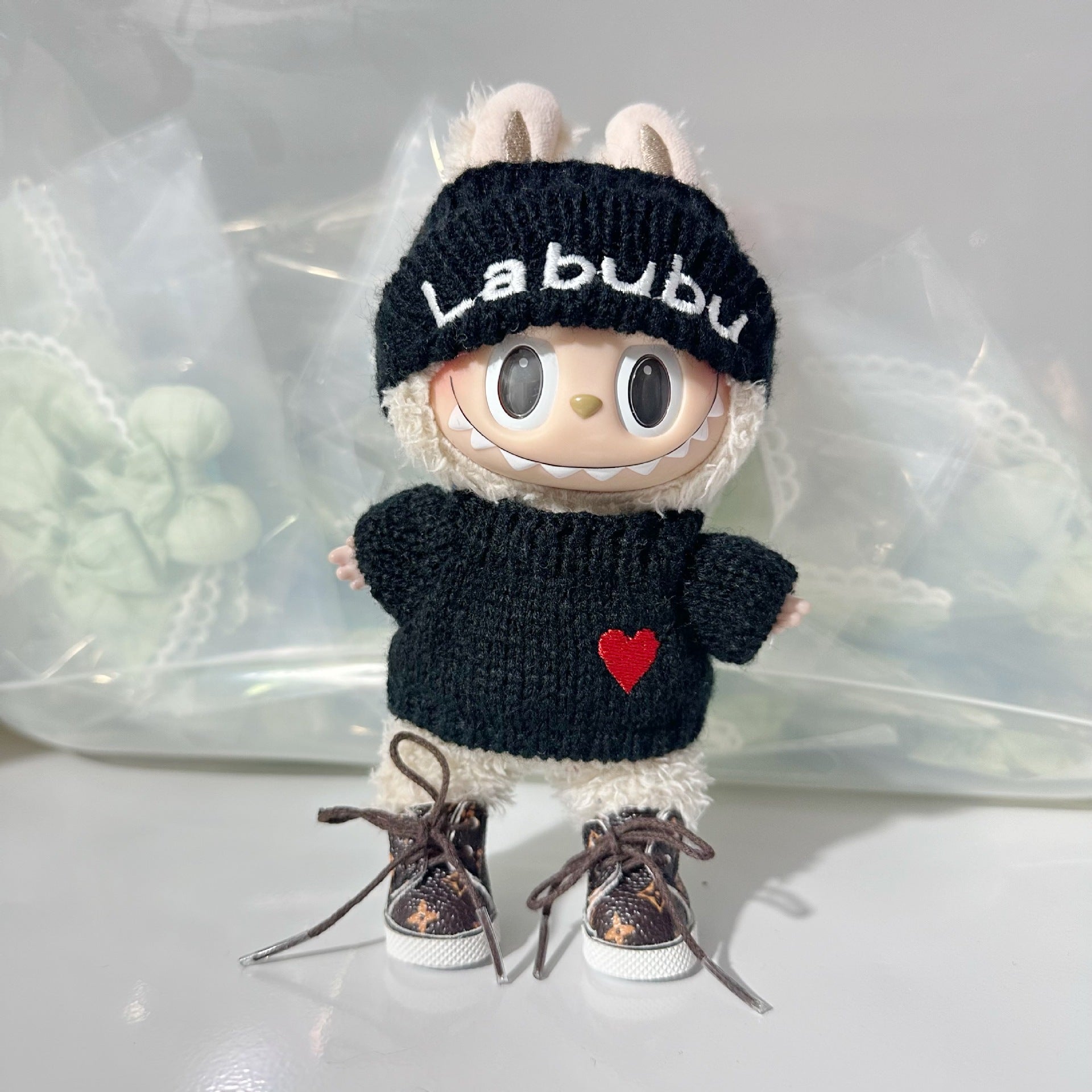 Only clothes] 17CM blind box pull cloth doll clothes pendant LABUBU for love sweater hat suit