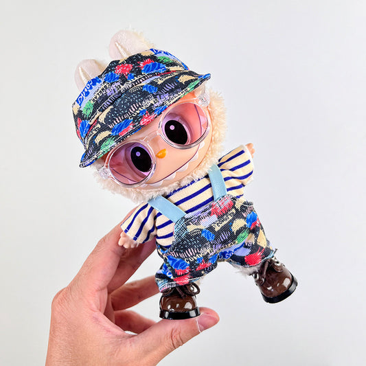 Wholesale 17cm one, two and three generations of labubu doll cloth cloth clothes pendant blind box sit party doll suit