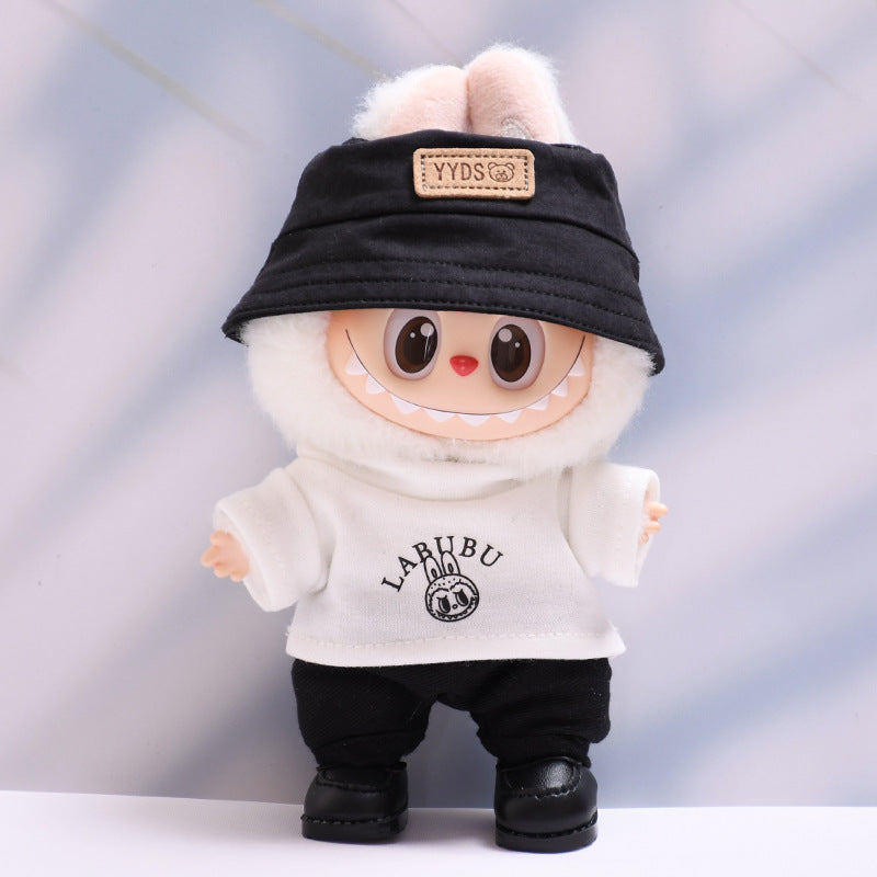 Labubu Doll Baby Clothes Outfit - White T-Shirt & Pants Suit Set
