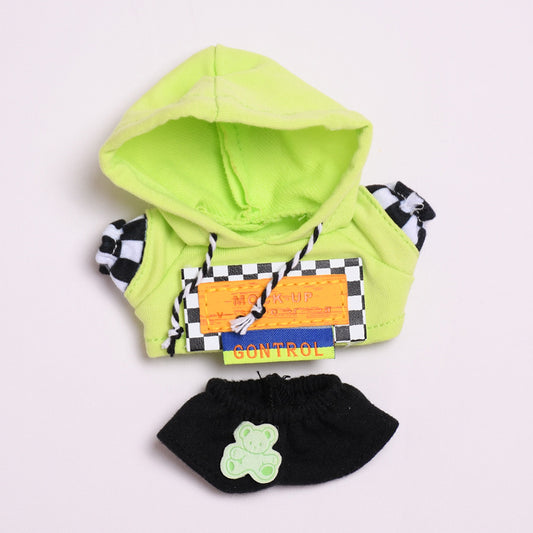 Labubu Doll Fluorescent Green Sweatshirt Set for 17cm Vinyl Doll