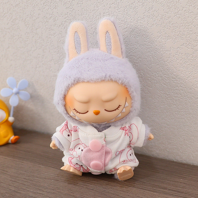 LABUBU Sitting Party Doll Rab Bub Macaron 2nd Generation Sitting Vinyl Doll Dress Dress for Dress