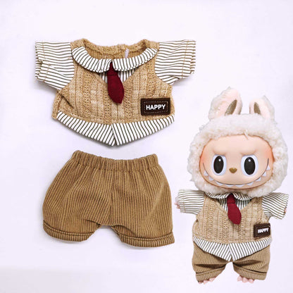 Labubu Doll Retro British 2-Piece Outfit with Accessories
