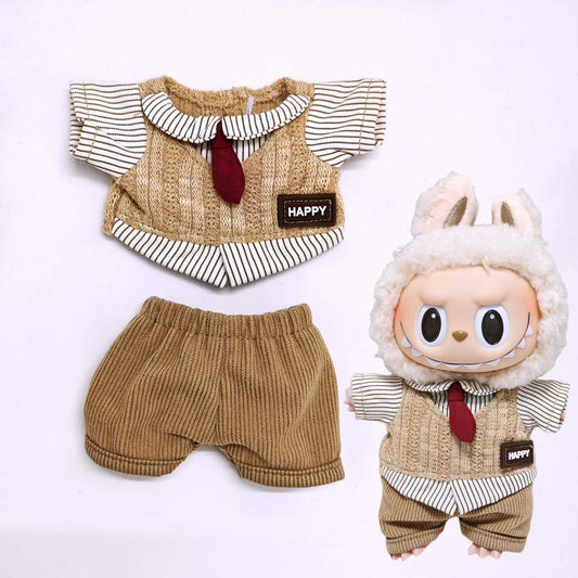 Labubu Doll Retro British 2-Piece Outfit with Accessories