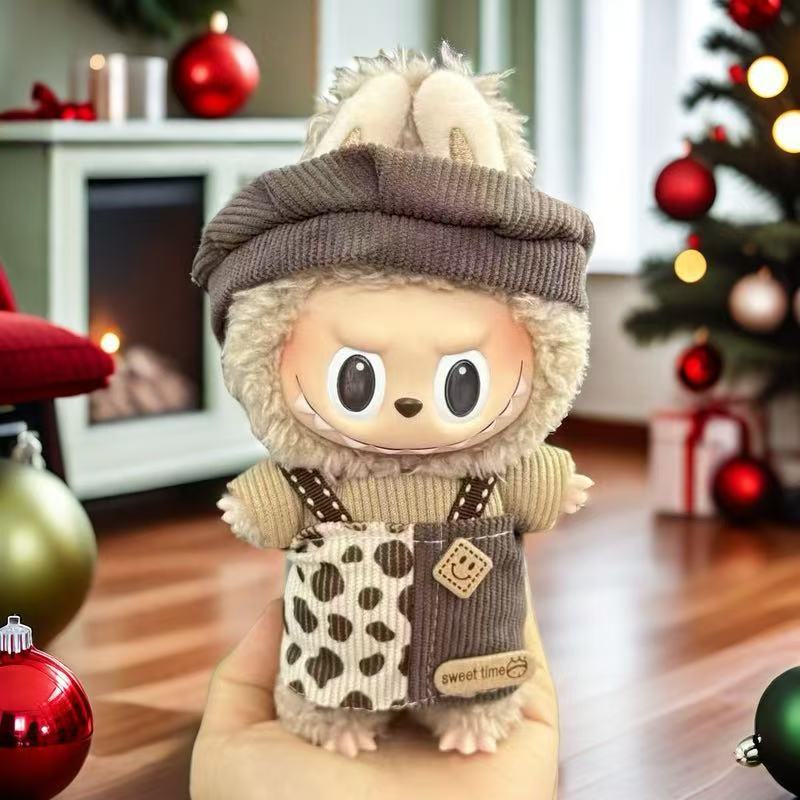 Wholesale labubu labubo doll clothes 17cm blind box pendant one or two generation vinyl doll replacement clothes suit