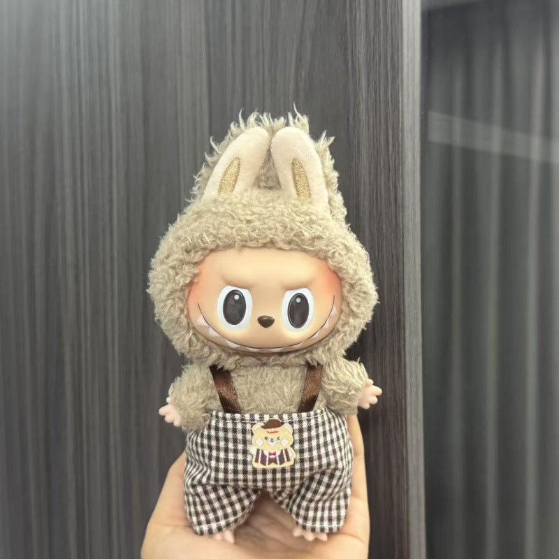 Rab cloth doll labubu17cm pendant one or two generations of vinyl plush doll suit accessories for clothes