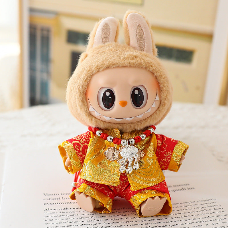Labubu Costume New Year Clothes Labubu Pendant Sitting Party Doll Clothes for the Second Generation
