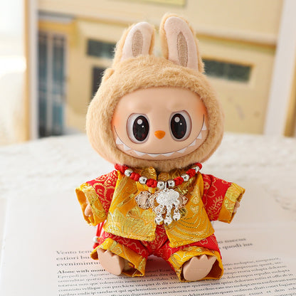 Labubu Costume New Year Clothes Labubu Pendant Sitting Party Doll Clothes for the Second Generation