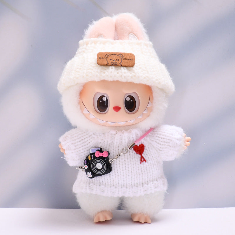 Only clothes] the first and second generation of cloth pendant button sweater hat small bag camera Labubu change baby clothes