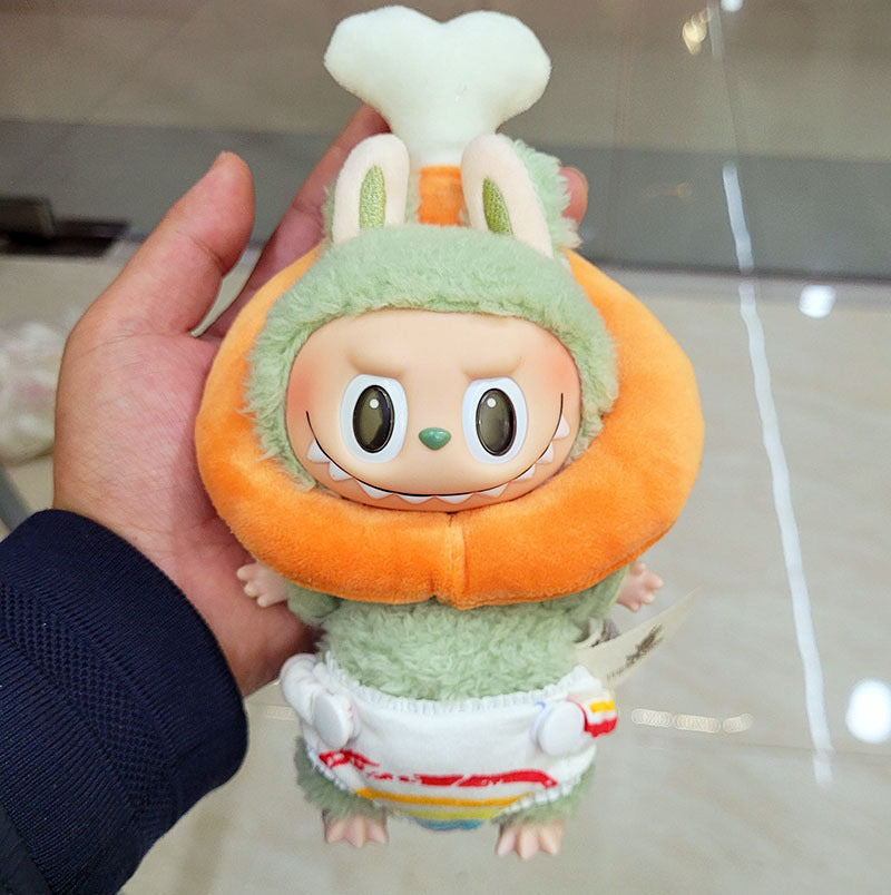 Only clothes] 17cm pendant cloth cloth clothes key chain LABUBU three-dimensional green dinosaur blue shark suit adorable