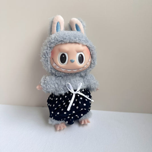 Only clothes] 15CM pull cloth pendant clothes key chain doll bloomers blind box LABUBU for the spot