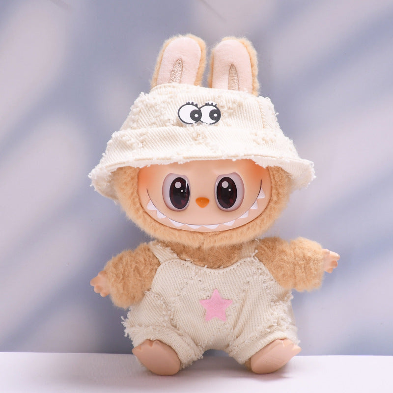 Only clothes] the first and second generation of labubu pendant eyes hat suspenders suit labubu baby clothes