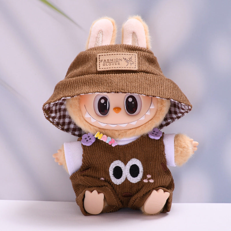 Only clothes] the first and second generation of blind box pendant pull cloth for clothes cartoon suspenders pants hat Labubu doll clothes
