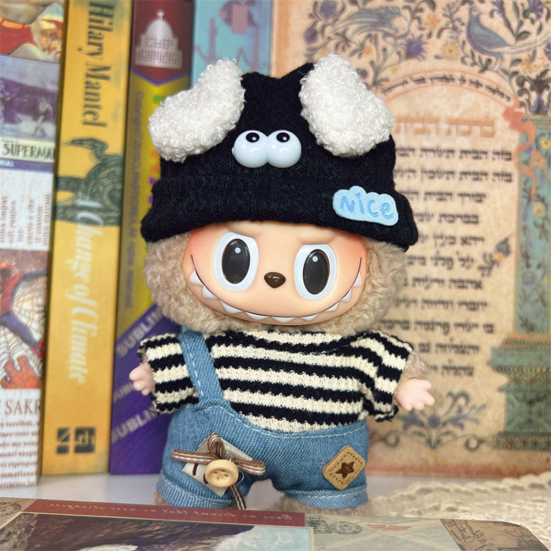 Labubu Smiley Face Shirt for 17cm Doll - Cute Wearable Outfit