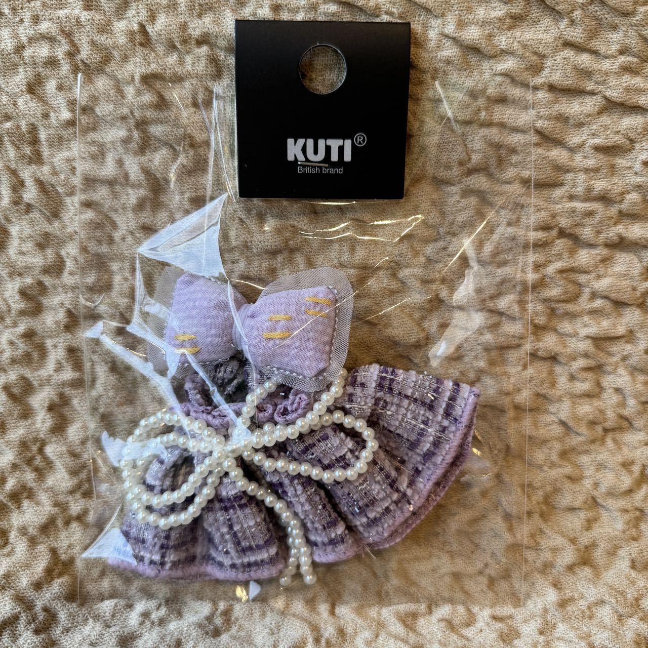 Labubu Doll Skirt Outfit with Bow & Pearl Chain - Multiple Colors