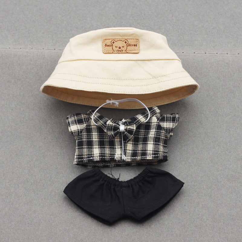 Labubu Doll Fisherman Hat & Outfit Set for 10cm & 17cm Vinyl Dolls