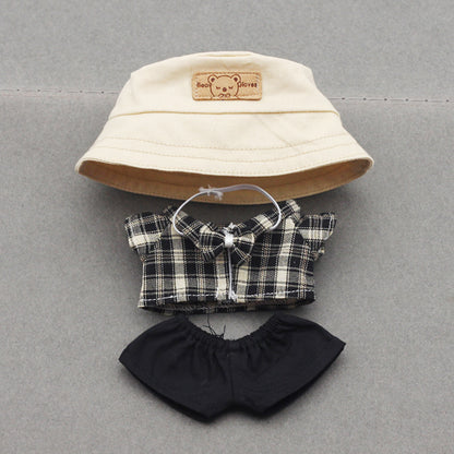 Labubu Doll Fisherman Hat & Outfit Set for 10cm & 17cm Vinyl Dolls