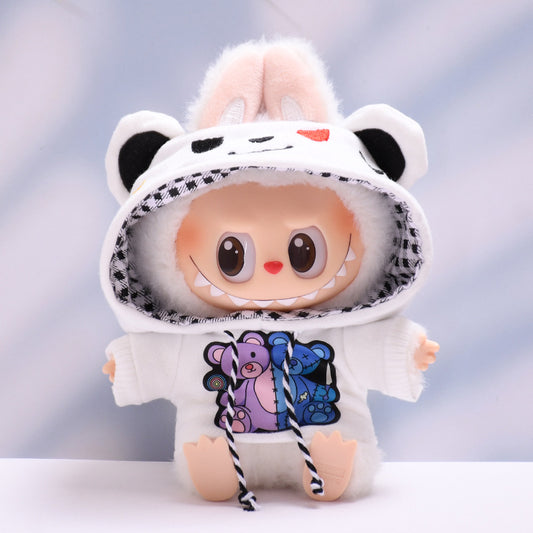 Only clothes] the first and second generation Labubu pendant clothes bear hooded vests suit cloth doll clothes