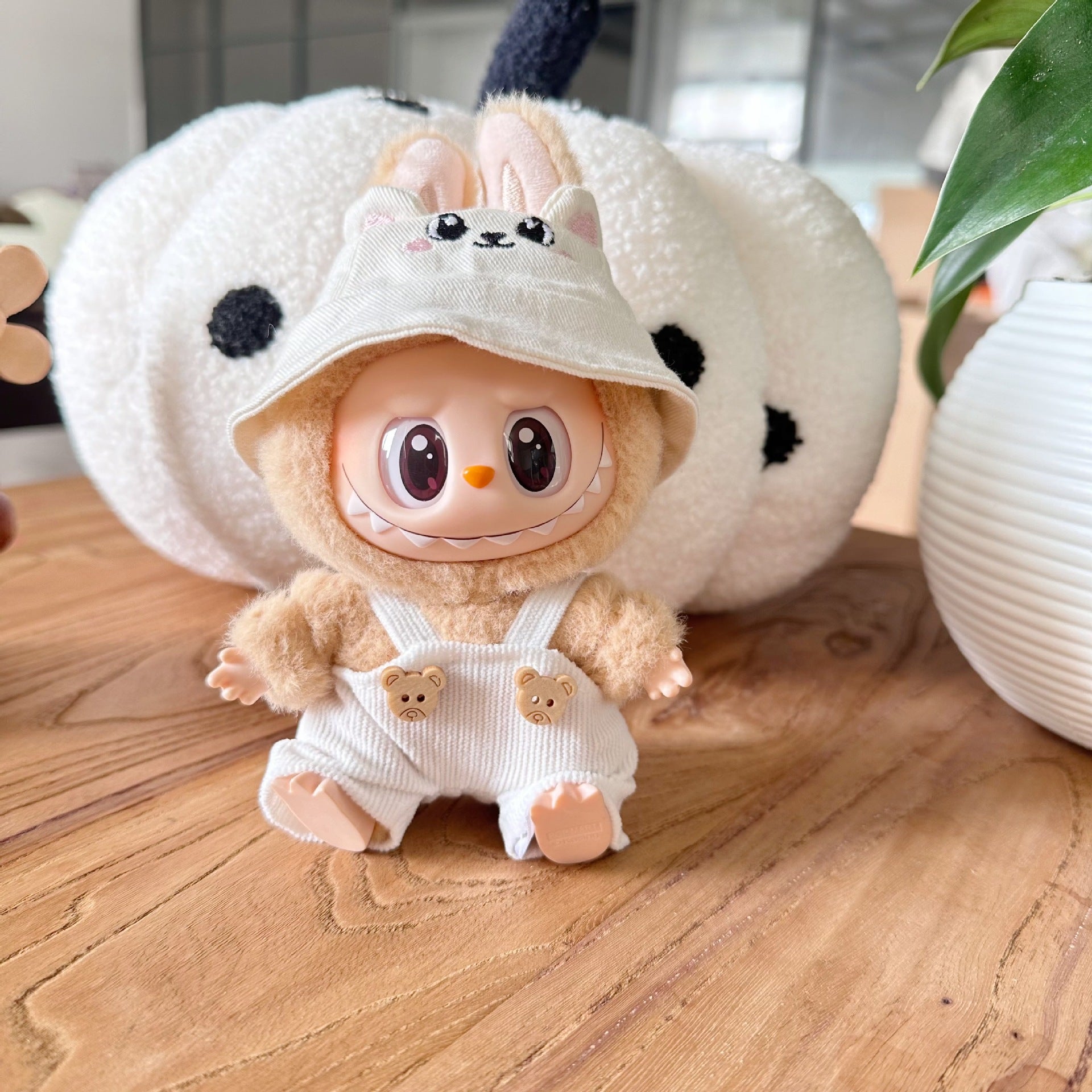 Only clothes] second generation blind box labubu doll clothes pull cloth sit party doll for small suspenders