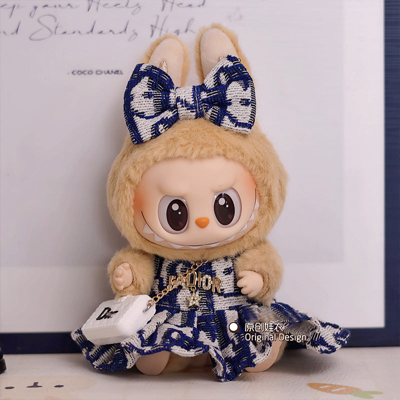 Labubu Denim Outfit for 17cm Sitting Doll - First & Second Gen
