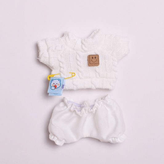 Labubu Doll Clothes - Twist T-Shirt & Shorts Outfit for 17cm Pendant Doll