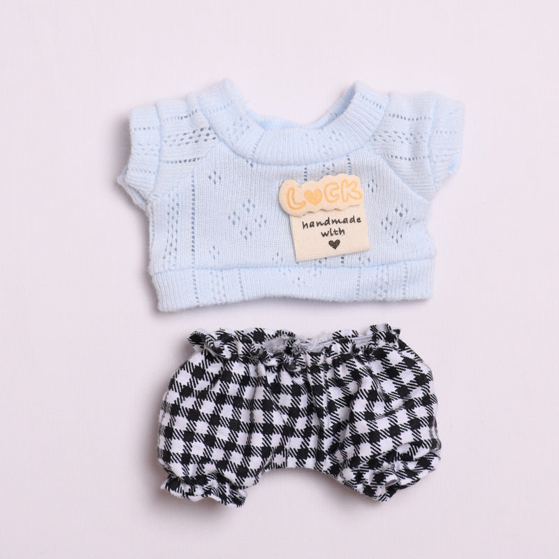 Labubu Doll Clothes - Smiley & Twist T-Shirts with Shorts Outfits