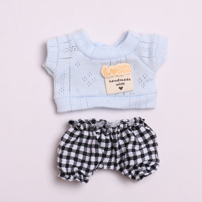 Labubu Doll Clothes - Smiley & Twist T-Shirts with Shorts Outfits