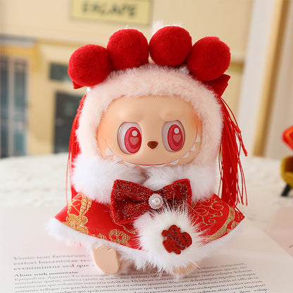 Labubu Costume New Year Clothes Labubu Pendant Sitting Party Doll Clothes for the Second Generation