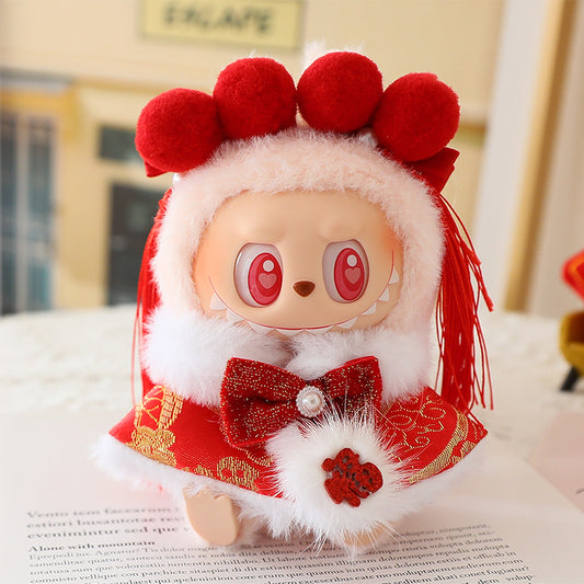 Labubu Costume New Year Clothes Labubu Pendant Sitting Party Doll Clothes for the Second Generation