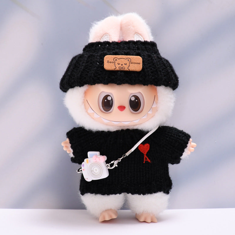 Only clothes] the first and second generation of cloth pendant button sweater hat small bag camera Labubu change baby clothes