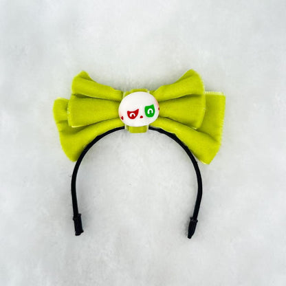 Labubu Candy Color Bow Headband - Orange, Sky Blue, Emerald, Fruit Green, Rose Pink
