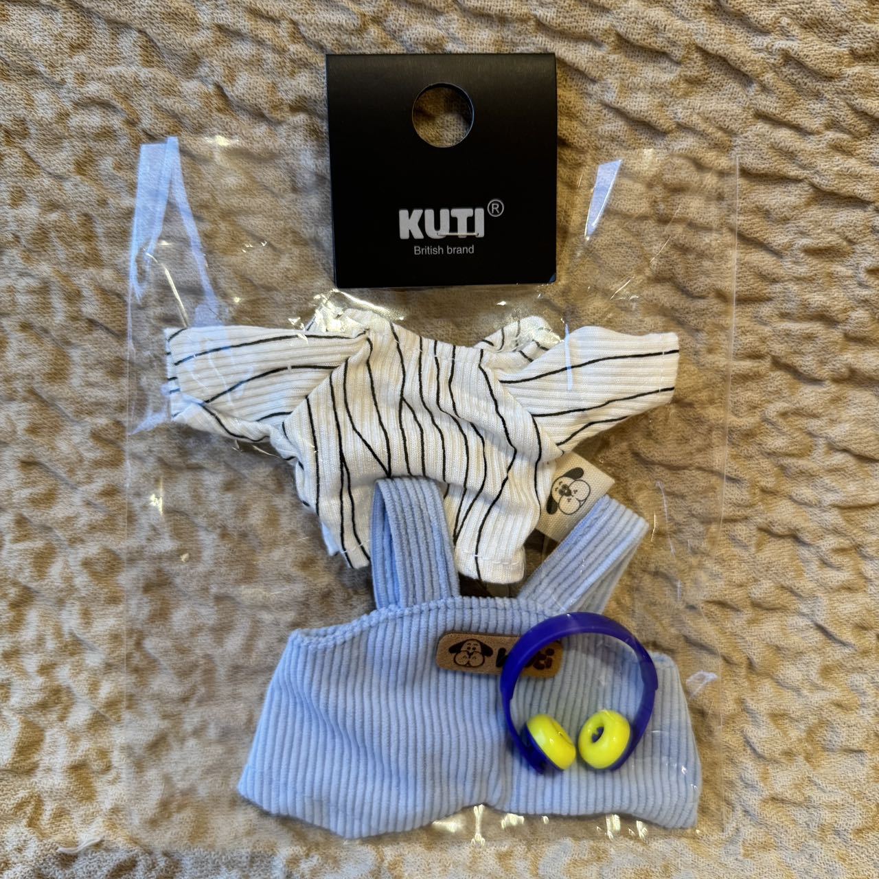 Labubu Doll Overalls Set - Trendy Plaid Outfit for Vinyl Dolls