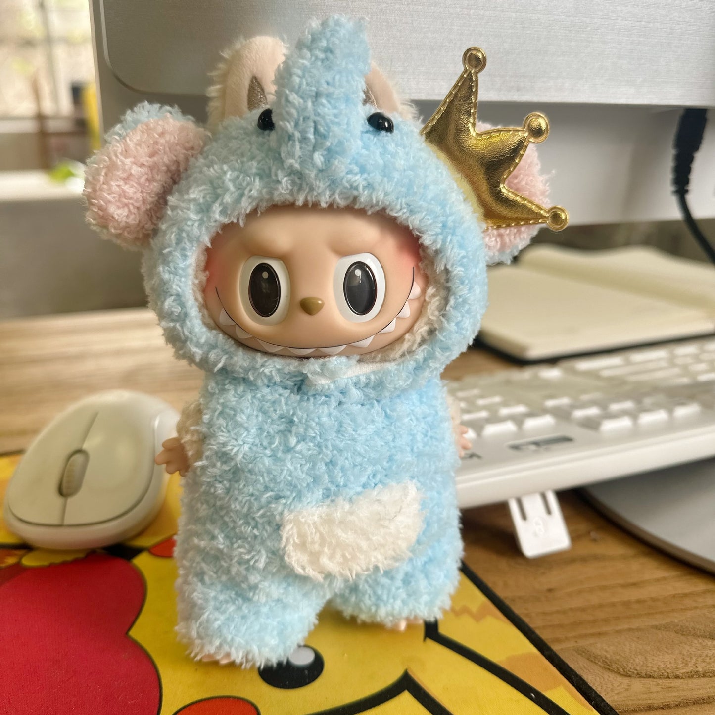 Only clothes] 17CM cloth cloth clothes key chain LABUBU big ear dog powder pig elk suit pendant spot