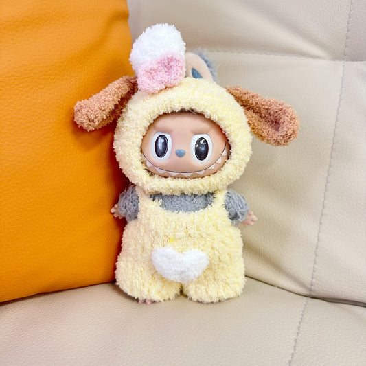 Only clothes] 17cm vinyl blind box cloth clothes handmade cake blue elephant suit LABUBU