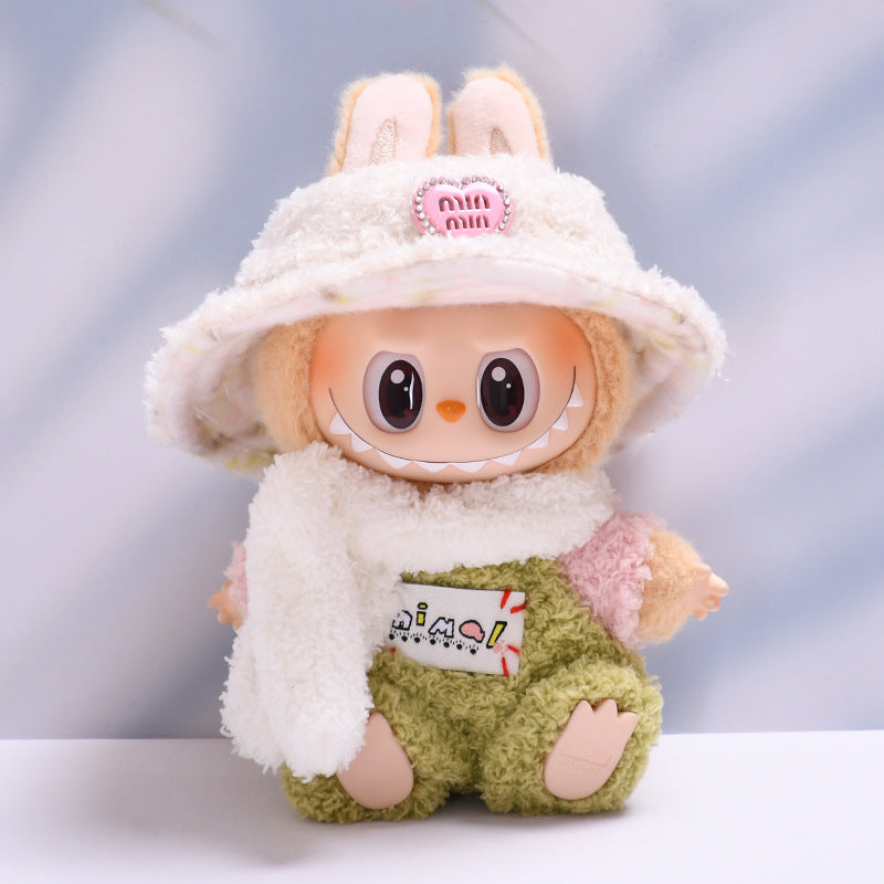 Labubu Doll Clothes - Plush Scarf & Crawling Outfit Set for 2nd Gen Pendant