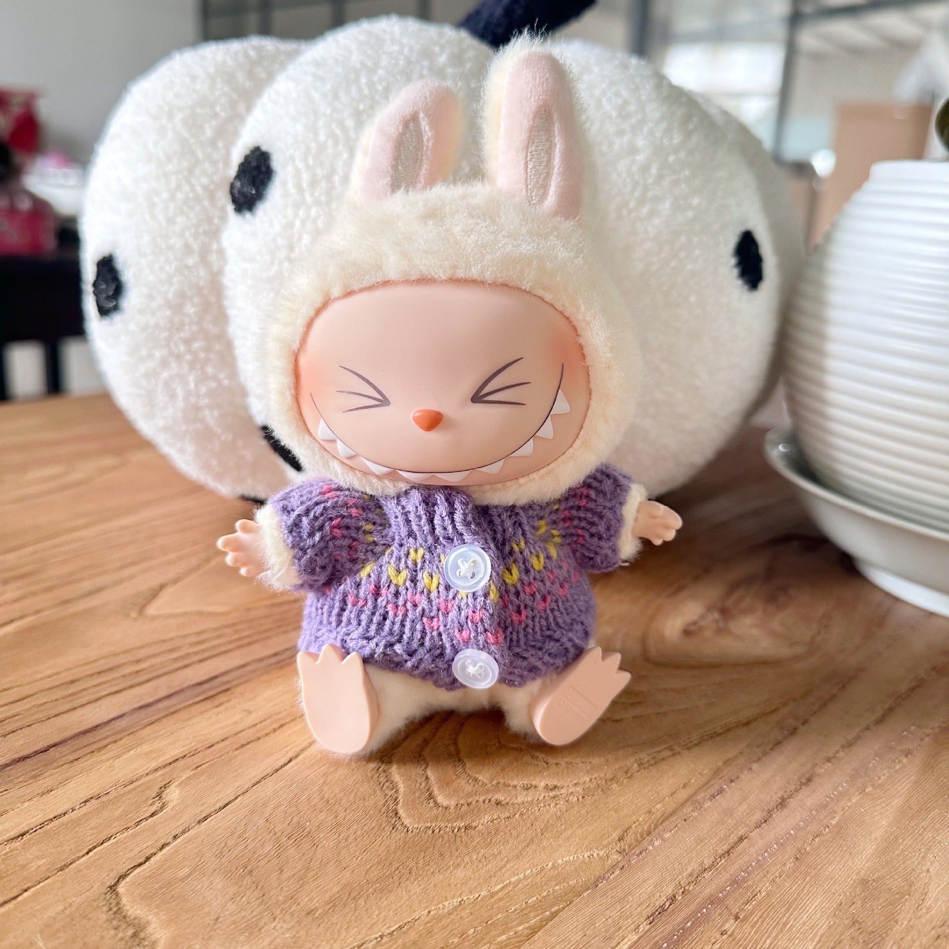 Only clothes] the first and second generation of labubu doll clothes LABUBU sitting party doll for autumn and winter sweater