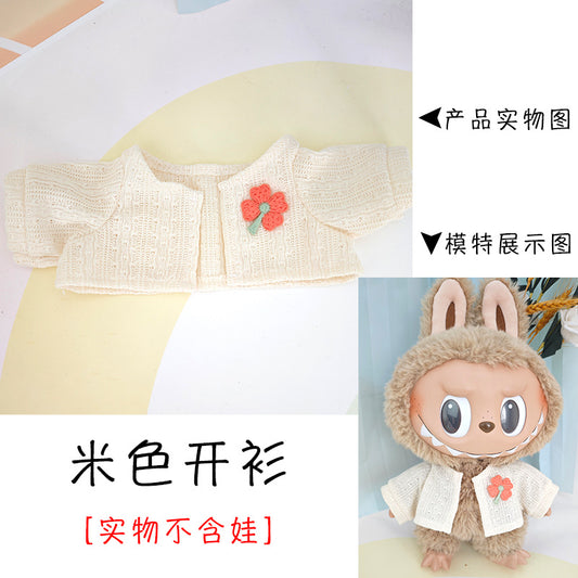 [Clothes Only] 37cm Labubu Vinyl Plush Doll Clothes suit Replace Labubu Skirt