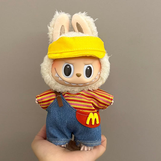 Labubu Iabubu Doll Clothes 17cm Pendant Sitting Party One or Two Generation Plush Doll suit Clothes