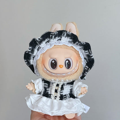 Labubu Doll White Skirt Outfit for 17cm Labubu