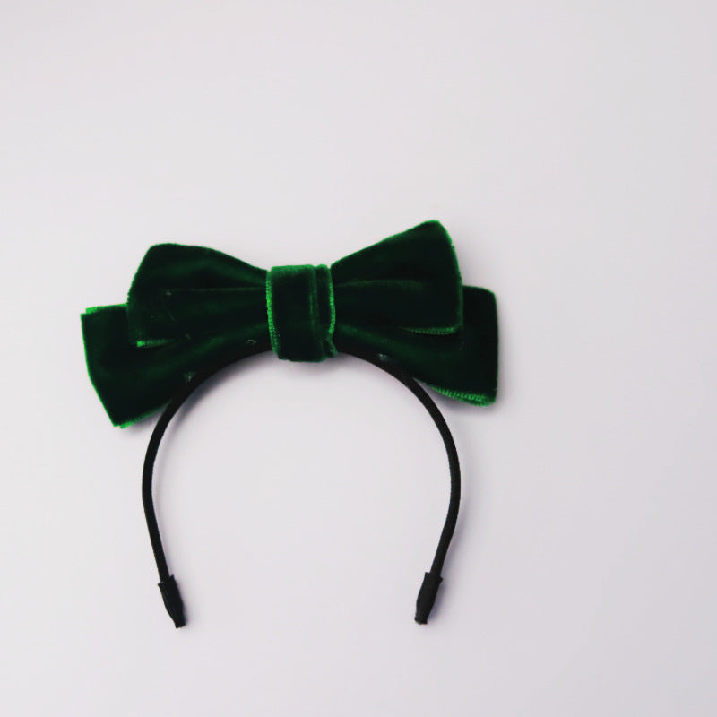 Labubu Sp Bow Headband Fugitive Princess Hair Accessories Elegant Bow Headband Sweet Velvet