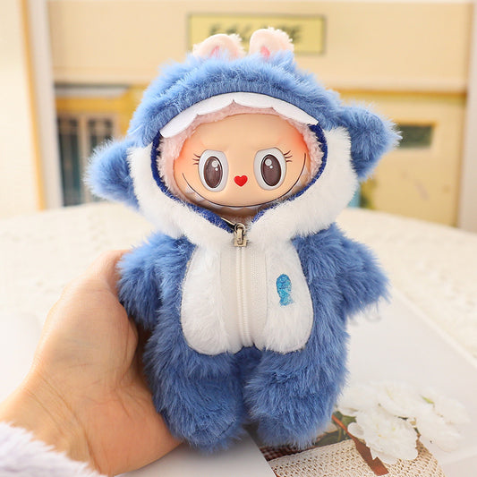 One or two generations of labubu doll clothes vinyl blind box pendant labubu melody clothes cartoon shark even into clothes
