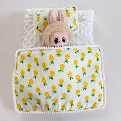 Bedding Only] One or Two Generation Blind Box Rab Sit Party Doll Doll Accessories LABUBU Bedding Pillow