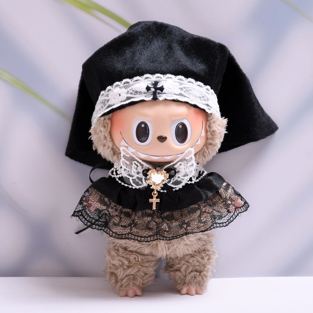 Only clothes] the first and second generation of labubu pendant Gothic little girl skirt vinyl Labubu baby clothes